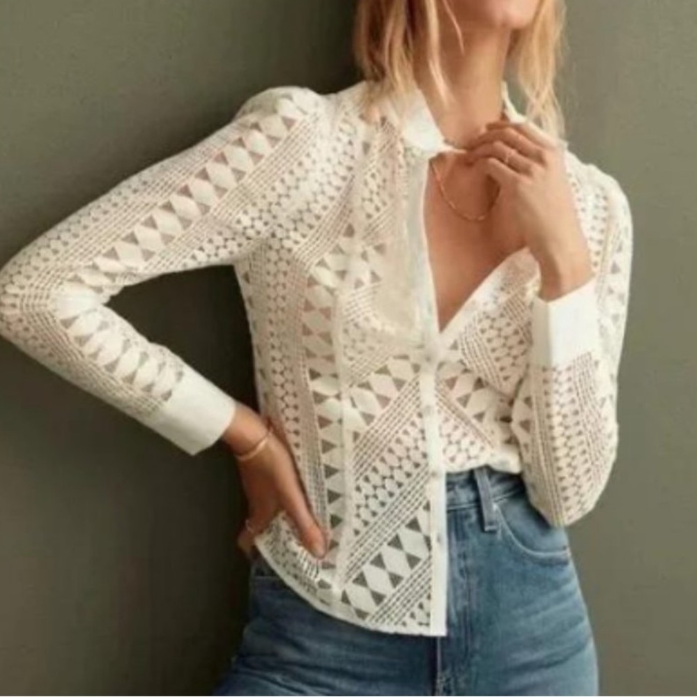 Anthropologie Lace Button Down
Blouse in Size 12